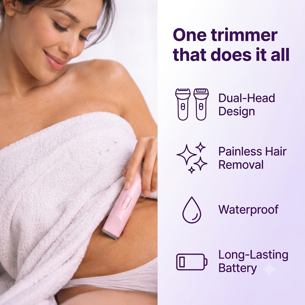 SoftTouch™ Electric Trimmer for Pubic Area & Bikini Line